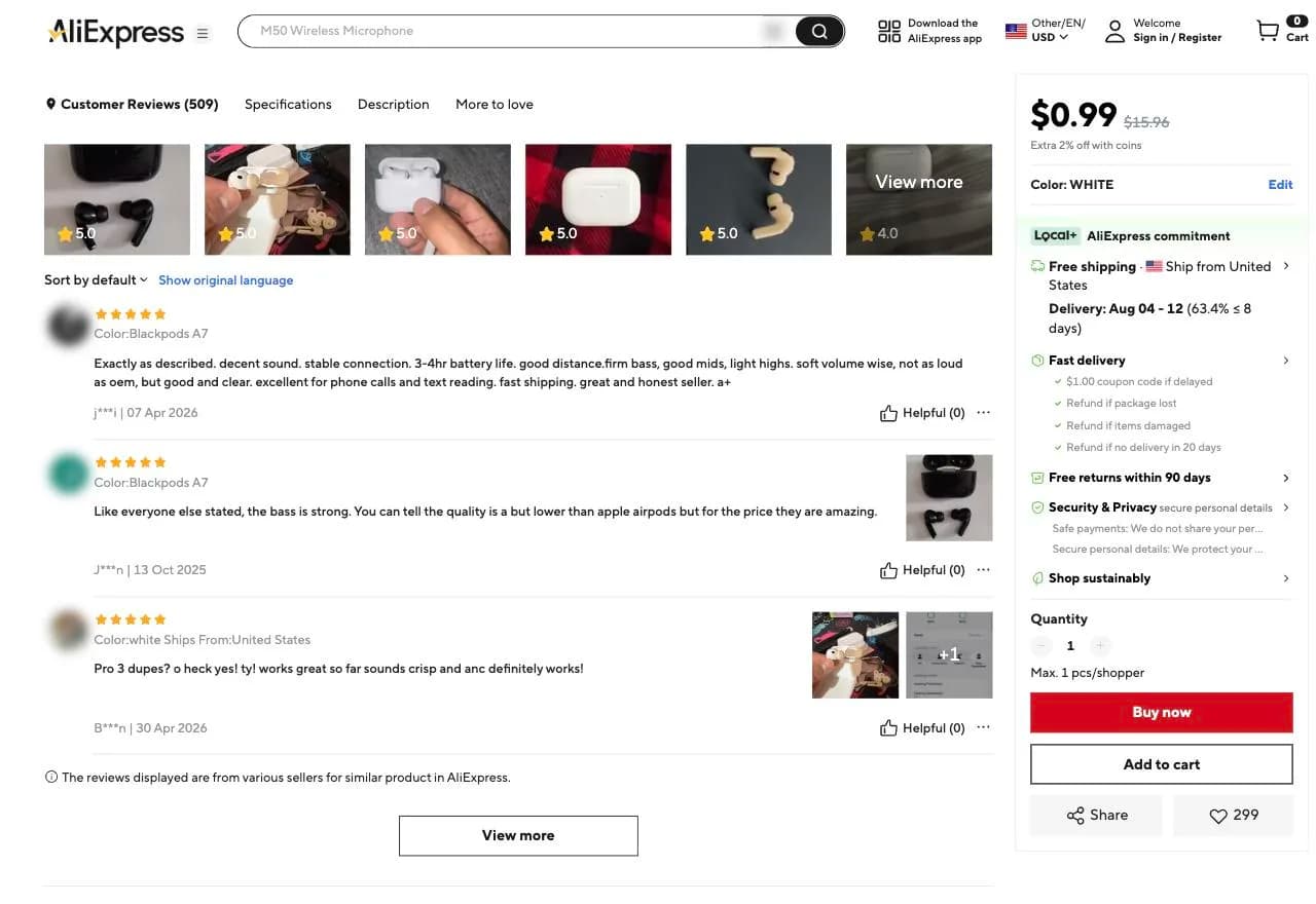 Real customer reviews on AliExpress, read by Adlicio