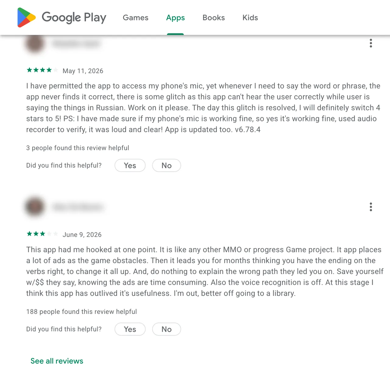 Google Play reviews where buyers spell out exactly what almost stopped them, reviewer identities blurred.